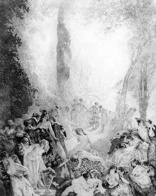 The Apex of Life - Norman Lindsay Etching